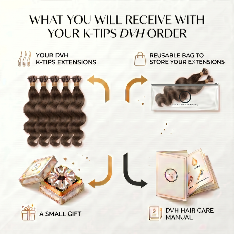 DVH Body Wave Keratin Bond (K-Tip) Hair Extensions