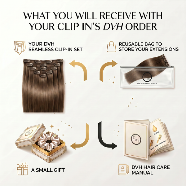 DVH Raw Seamless Straight Clip In Extensions