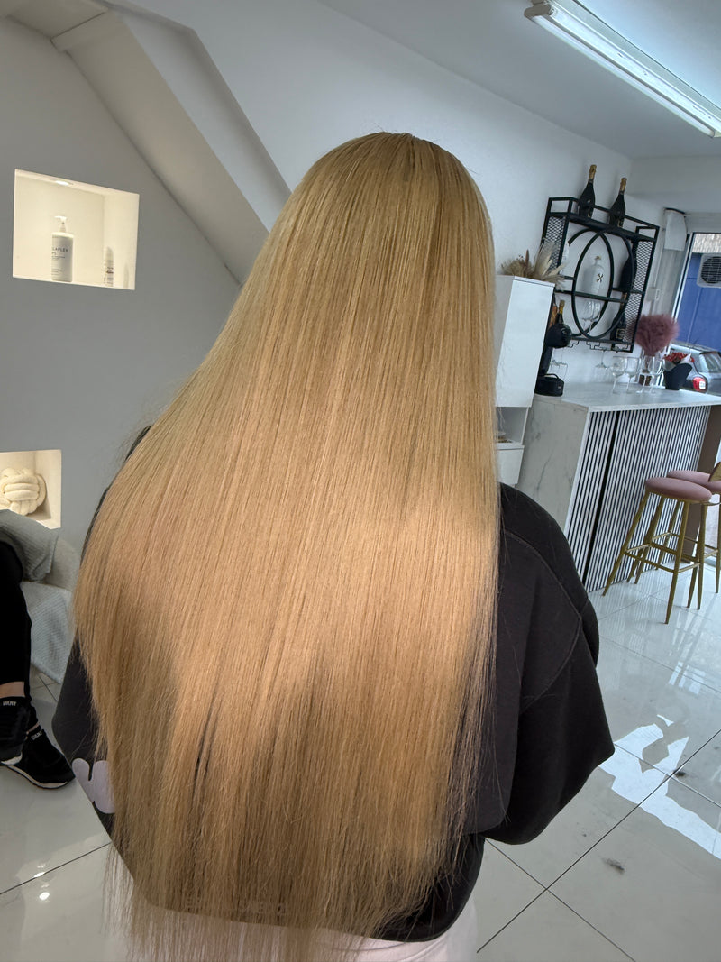 Raw Blonde Straight Genius Weft Extensions