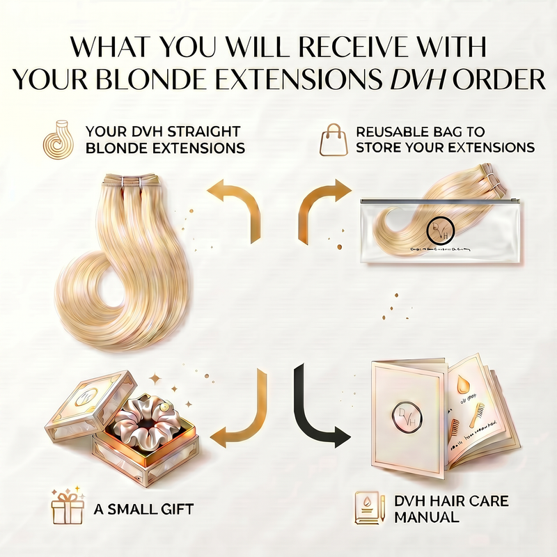 Raw Blonde Straight Genius Weft Extensions