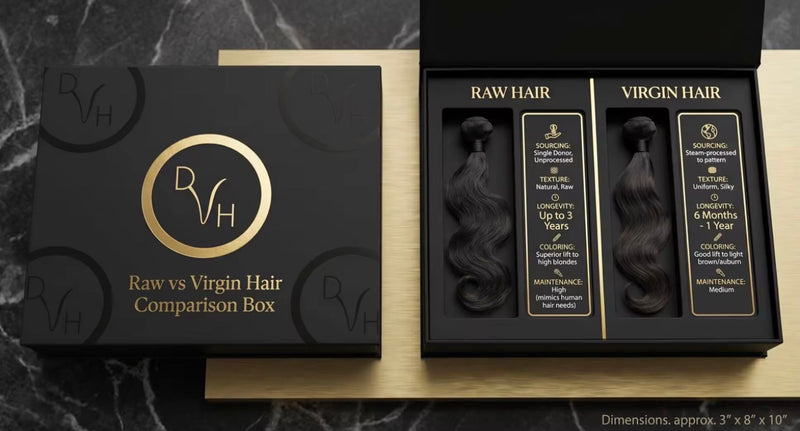 DVH Raw vs Virgin Hair Comparison Box
