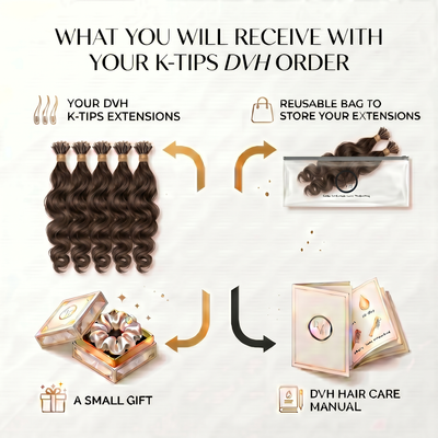DVH Loose Wave Curly Keratin Bond (K-Tip) Hair Extensions