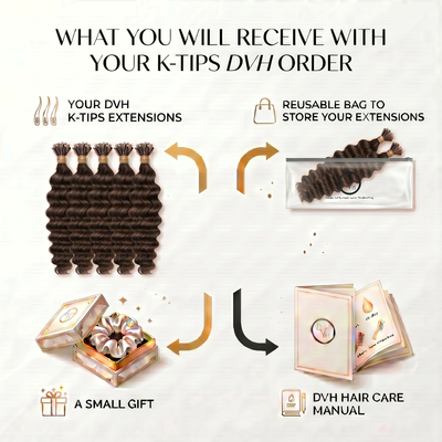 DVH Deep Wave Keratin Bond (K-Tip) Hair Extensions