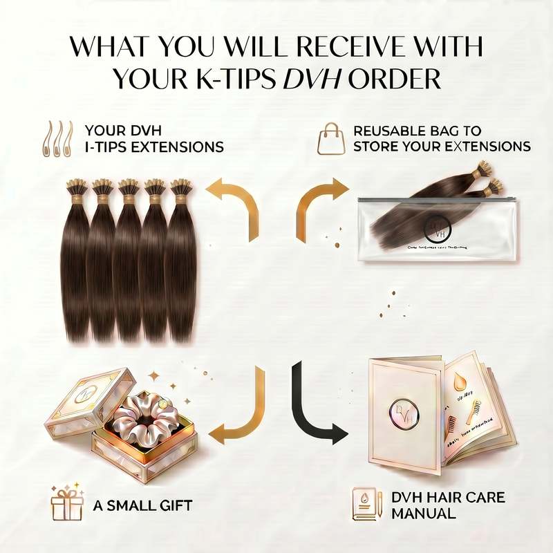 DVH Straight Keratin Bond (K-Tip) Hair Extensions