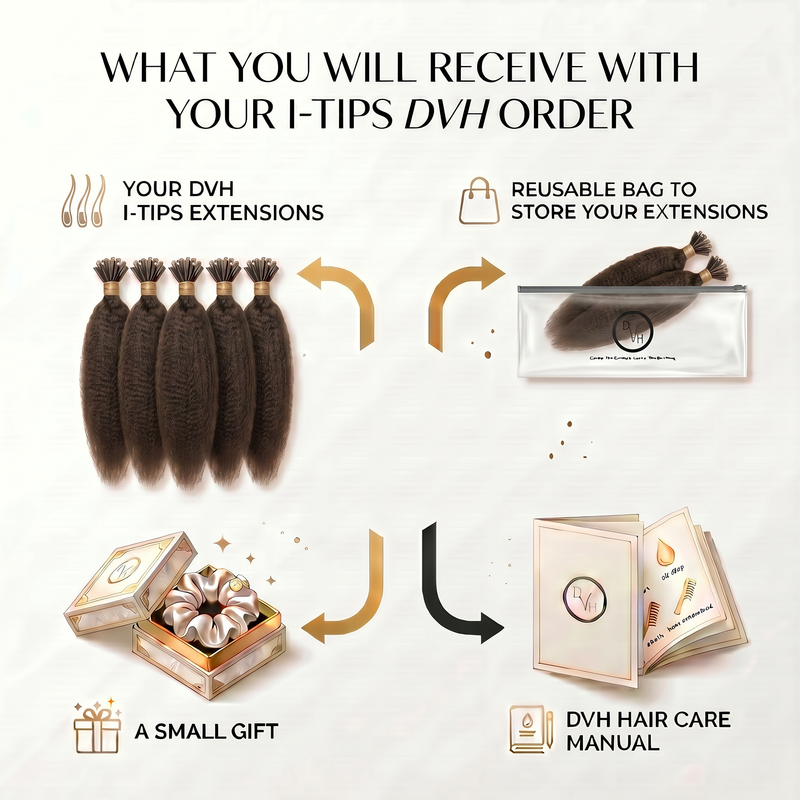 DVH Kinky Straight Micro Ring (I-Tip) Hair Extensions