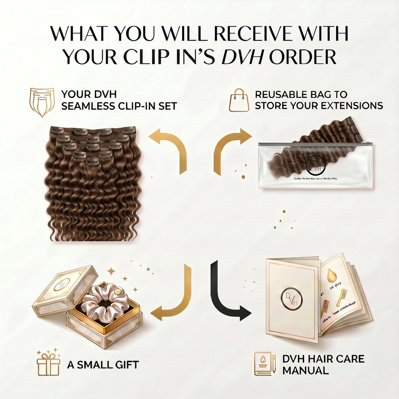 DVH Raw Seamless Kinky Curly Clip In Extensions
