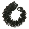 Black loose wave hair extensions on a white background