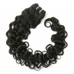 Black loose wave hair extensions on a white background