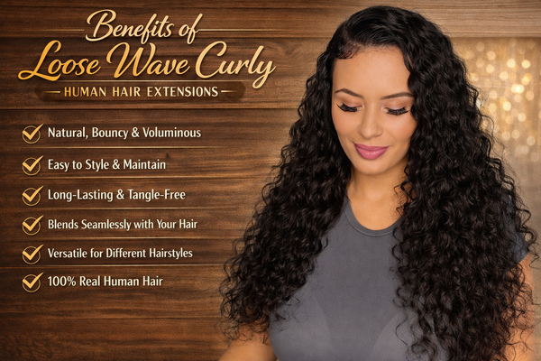 Virgin Loose Wave Curly Weft Extensions