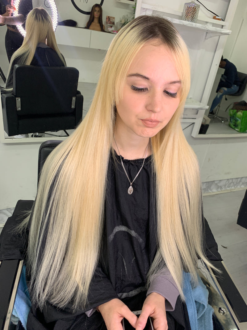 Raw Blonde Straight Genius Weft Extensions