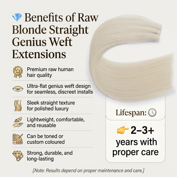 Raw Blonde Straight Genius Weft Extensions
