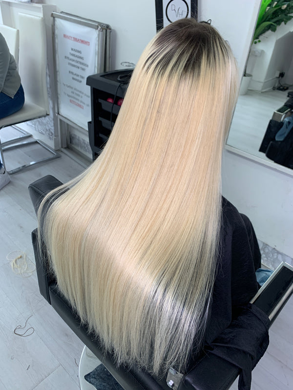 Raw Blonde Straight Genius Weft Extensions
