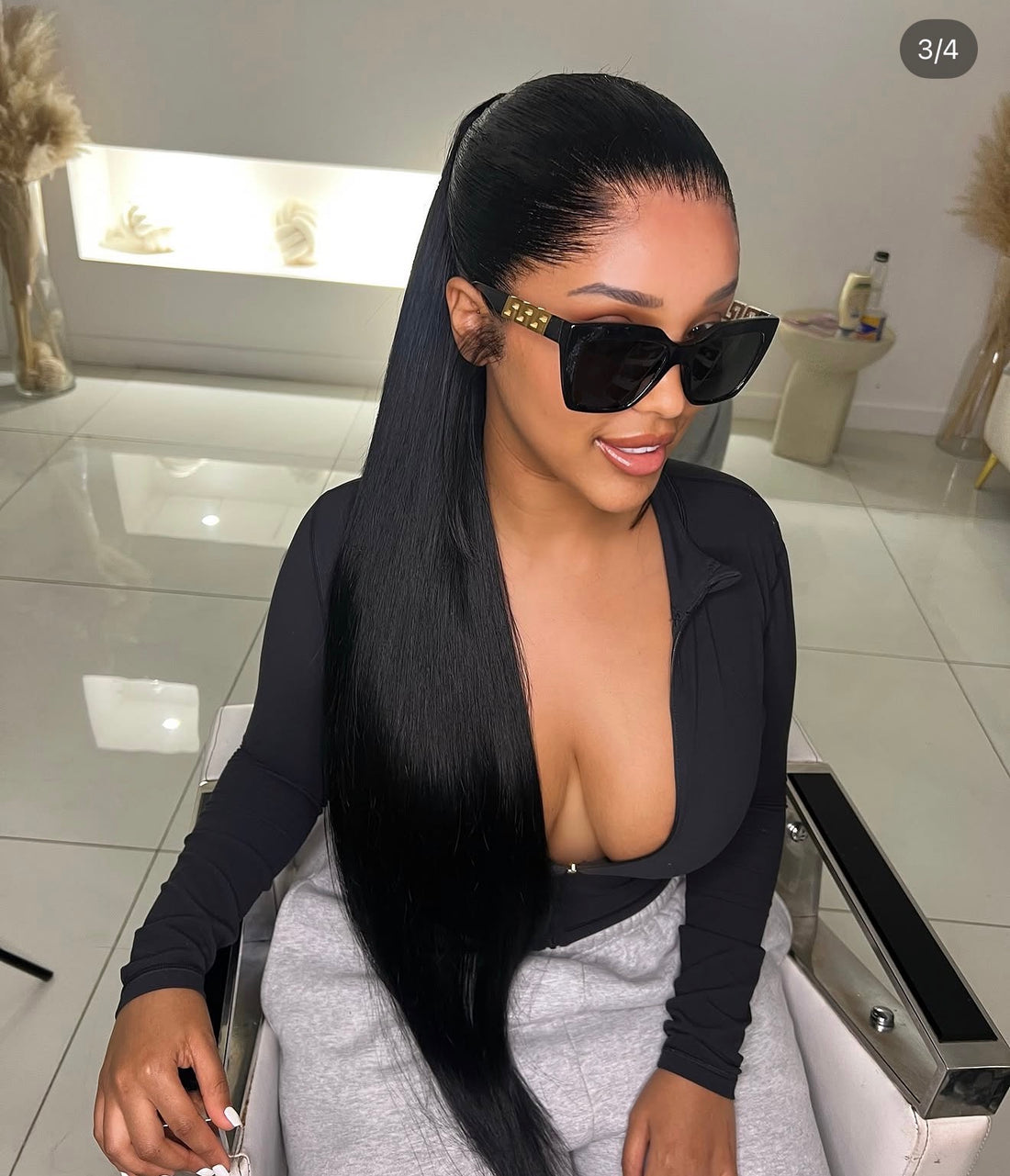 Half frontal ponytail/ half sew in(DVH Hair)