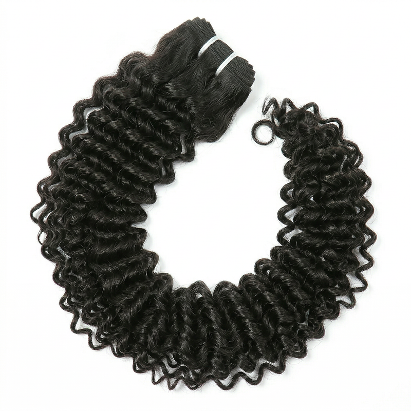Virgin Deep Wave Curly Weft Extensions