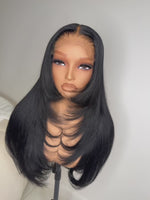 Maya – Jet Black Straight 6x6 HD Lace Closure Wig (Glueless)(Custom wig)