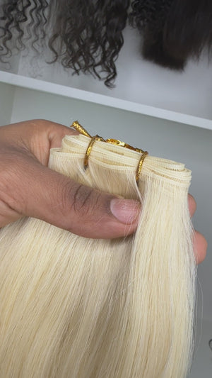 Raw Blonde Straight Genius Weft Extensions