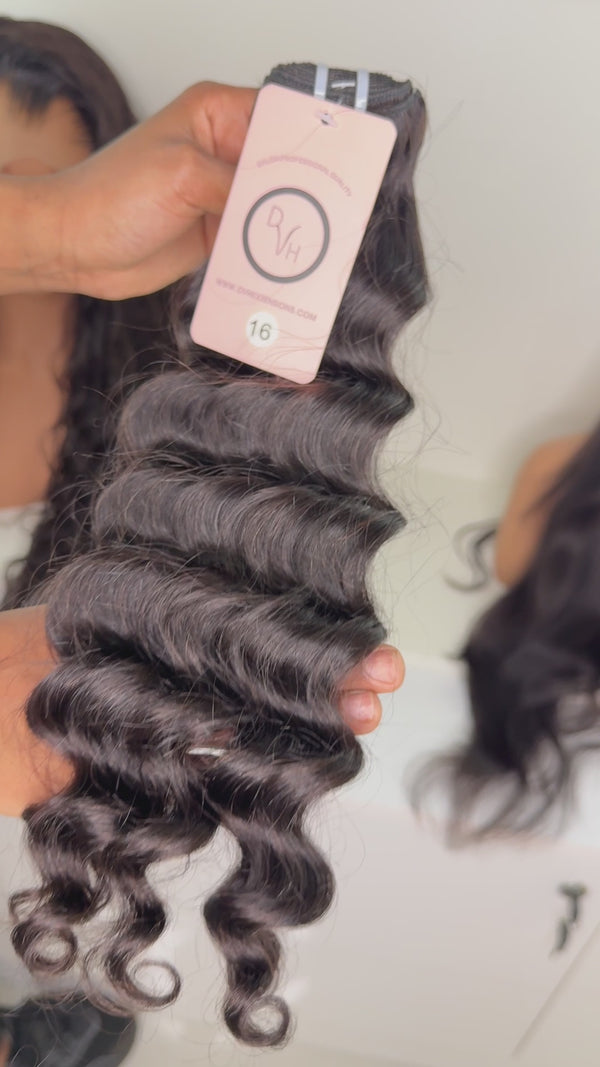 Virgin Loose Wave Curly Weft Extensions