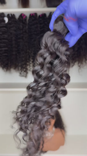 Virgin Deep Wave Curly Weft Extensions