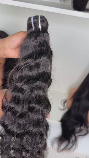 Virgin Loose Wave Curly Weft Extensions